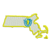 Massachusetts Map State Flag Logo