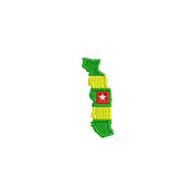 Togo Country Flag Map