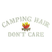 Camping Hair Don't Care with Fire Logo