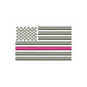 Thin Pink Line Silver USA Flag