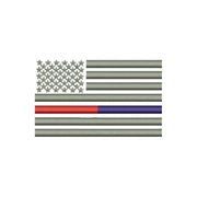 Thin Red and Blue Line Silver USA Flag