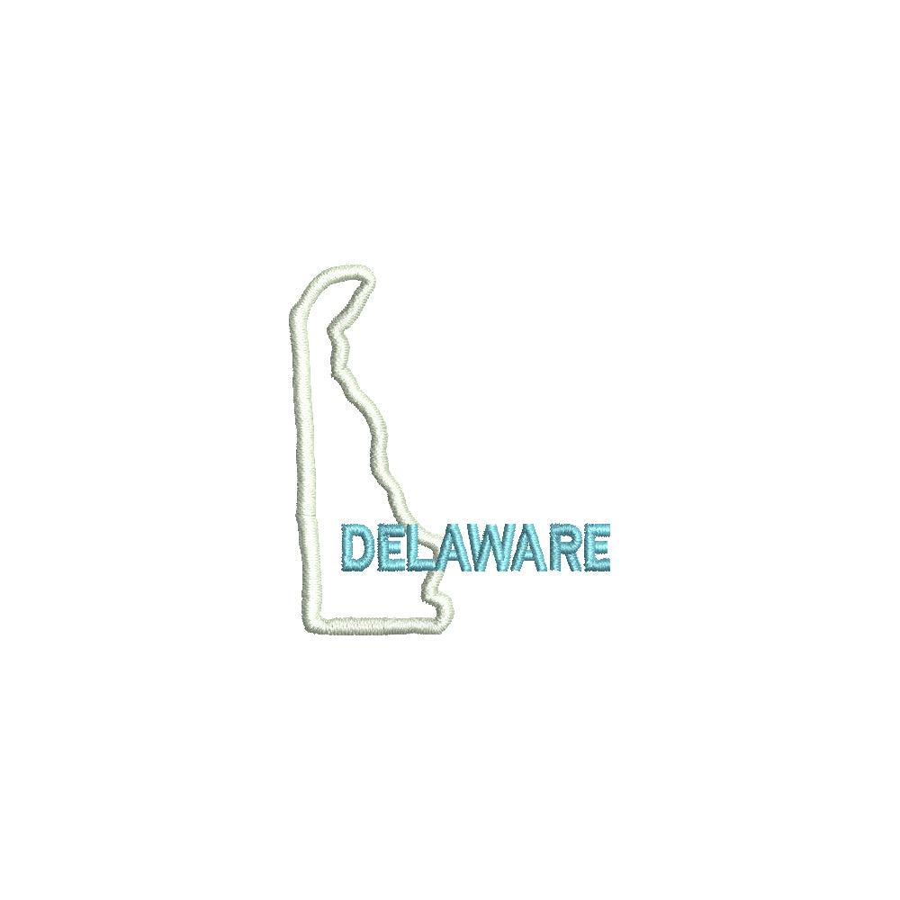 Delaware Design Upgrade Headwear with Delaware with Map Outline Digitized Embroidery ...