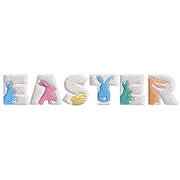 Colorful Easter Bunnies digitized embroidery design