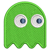 Cute Green Ghost Logo digitized embroidery design