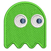 Cute Green Ghost Logo digitized embroidery design