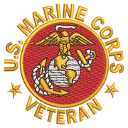 US Marine Corps Veteran Emblem digitized embroidery design