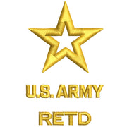 Licensed Star US Army Retired Military digitized embroidery design