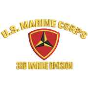 U.S. Marine Corps 3rd Marine Division logo digitized embroidery design