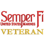 United States Marines Semper Fi Veteran Symbol digitized embroidery design