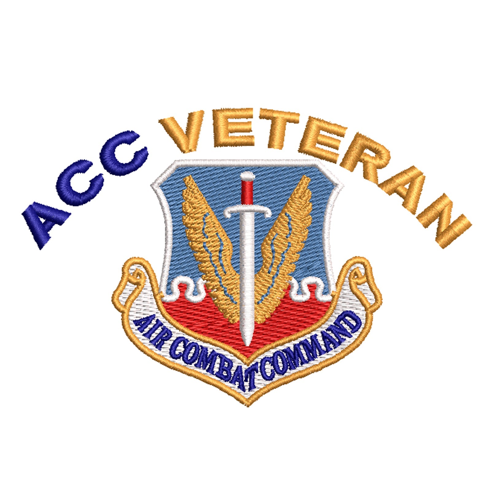 Browse Our Exclusive Air Combat Command Veteran Digitized Embroidery ...