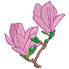 Pink Magnolia Flowers digitized embroidery design