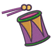 Mardi Gras Carnival Drum digitized embroidery design