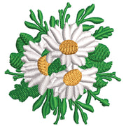 White Daisy Flowers digitized embroidery design