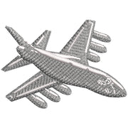 Grey White Airplane digitized embroidery design