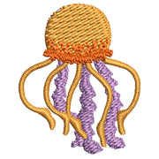 Yellow Jellyfish digitized embroidery design