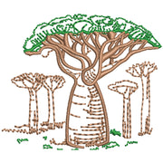 Baobabs African Tree digitized embroidery design