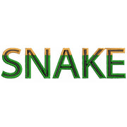 Two Tone Snake Text digitized embroidery design