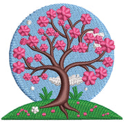 Cherry Blossom Tree digitized embroidery design