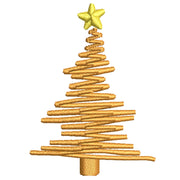 Gold Linear Christmas Trees digitized embroidery design