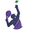 Serving Tennis Ball digitized embroidery design