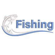 Fishing Club with Fish Logo digitized embroidery design