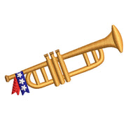 Trumpet with Flag Ribbon