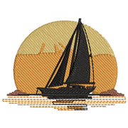 Fishing Boat digitized embroidery design