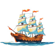 Painting Ship With Sails dtg printing design