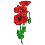 Red Poppies Spring Flowers digitized embroidery design