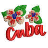 Cuba Sign with Flowers digitized embroidery design