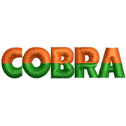 Two Tone Cobra Text digitized embroidery design