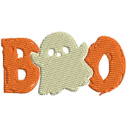 Halloween Boo with Ghost digitized embroidery design