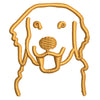 Simple Golden Retriever Logo digitized embroidery design