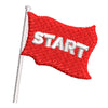 Red Start Flag digitized embroidery design