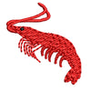 Red Shrimp digitized embroidery design