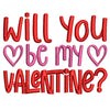 Will You Be My Valentine digitized embroidery design