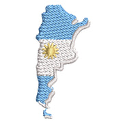 Argentina Map with Flag Logo digitized embroidery design