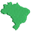 Brazil Map Logo digitized embroidery design