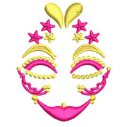 Mardi Gras Two Tone Mask digitized embroidery design