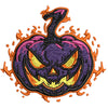 Halloween Pumpkin Flame digitized embroidery design