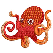 Cute Red Octopus digitized embroidery design