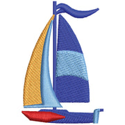 Sailboat Icon digitized embroidery design