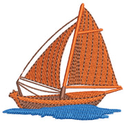 Orange Boat digitized embroidery design