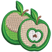 Green Apple digitized embroidery design