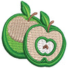 Green Apple digitized embroidery design