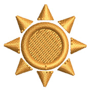 Golden Sun Icon digitized embroidery design