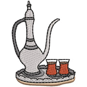 Hand Drawn Teapot digitized embroidery design