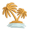 Summer Emblem with Palm Trees digitized embroidery design