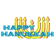 Happy Hanukkah Letters with Candles