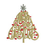 Glitter Merry Christmas Tree Logo